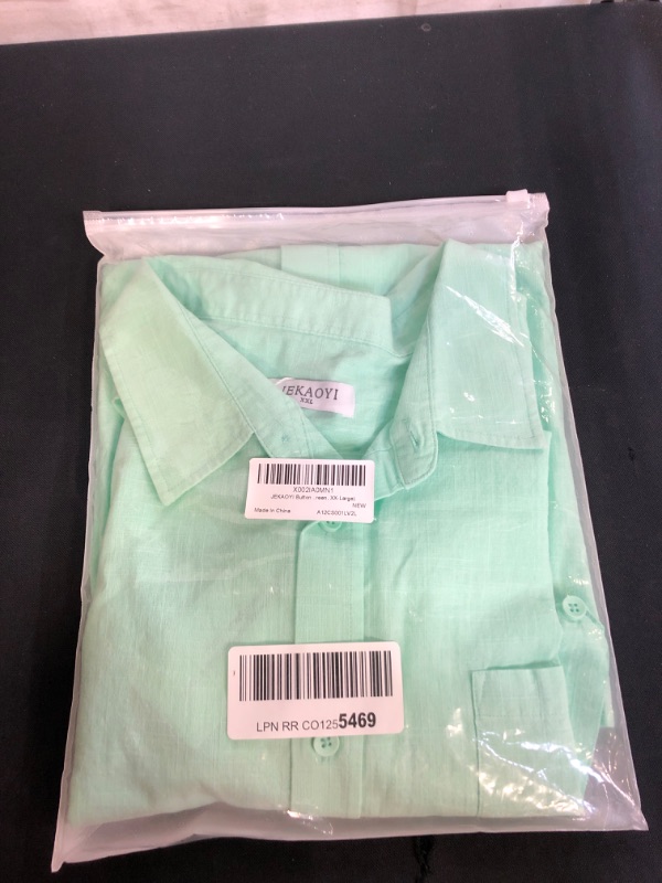 Photo 2 of JEKAOYI Button Down Short Sleeve Linen Shirts for Men Summer Casual Cotton Spread Collar Beach Shirts
, SIZE XXL 