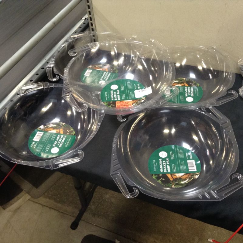 Photo 2 of Curtis Wagner Plastics Hanging Wire Coco Basket Drip Pan (5 Pack) | 12-14 Inch | Fast & Easy Snaps | Used Indoors, Outdoors & Garden Potting | Plant Saucers and Trays That Protect Your Floors