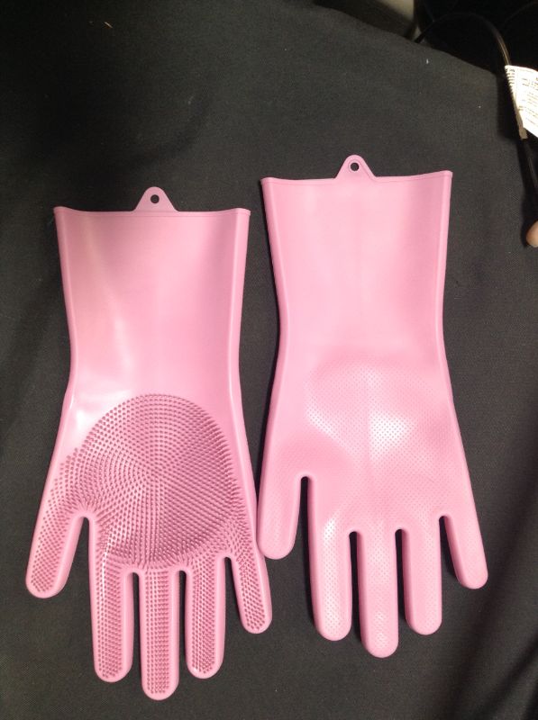 Photo 2 of 
Dishwashing Sponge Gloves for Kitchen, Silicone Gloves Reusable Rubber Cleaning Gloves, Silicone Dishwashing Scrubber Glove Brush, Washing Gloves for..