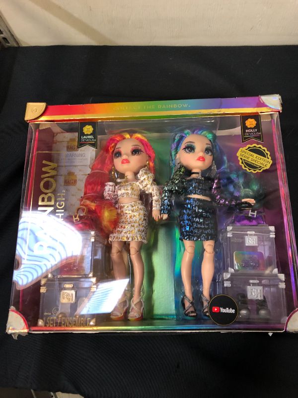 Photo 2 of Rainbow High Laurel And Holly Twin Dolls Devious Special Edition Set 
