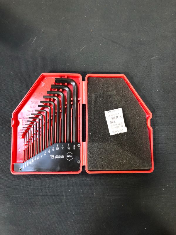 Photo 2 of 30-Piece Premium Hex Key Allen Wrench Set, SAE and Metric Assortment, L Shape, Chrome Vanadium Steel, Precise and Chamfered Tips | SAE 0.028 - 3/8 inch | Metric 0.7 - 10 mm | In Storage Case
