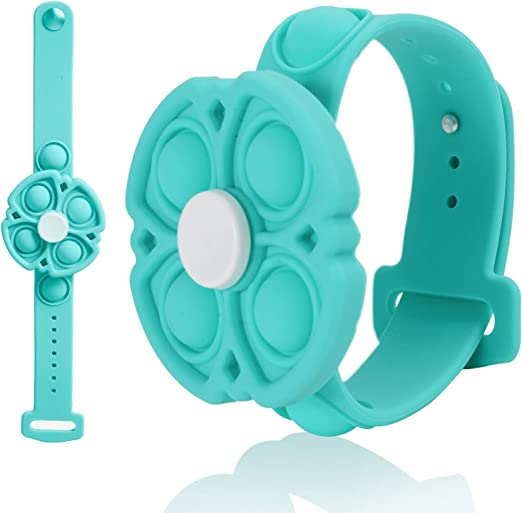View 1 of DISFAT Push Pop Bubble Sensory Fidget Bracelet, Fidget Spinner Pop Toys for Kids and Adults, Silicone Anxiety Stress Relief pop it Bracelets (Blue)
2 PCKS