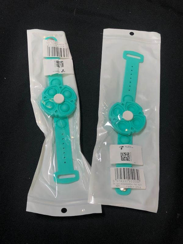 View 2 of DISFAT Push Pop Bubble Sensory Fidget Bracelet, Fidget Spinner Pop Toys for Kids and Adults, Silicone Anxiety Stress Relief pop it Bracelets (Blue)
2 PCKS