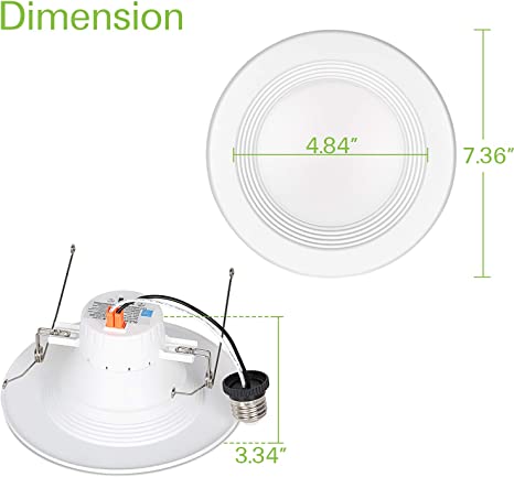 Photo 1 of 5/6 Inch Selectable CCT LED Recessed Lighting, Baffle Trim, CRI90, 1100lm, 15W=100W, 2700K/3000K/3500K/4000K/5000K Adjustable, Dimmable Recessed Lighting, Damp Rated LED Can Lights
6PK