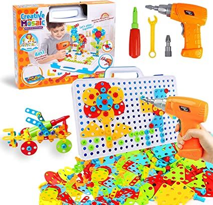 Photo 1 of Haifeng 237 Pieces Creative Toy Drill Puzzle Set, STEM Learning Educational Toys, 3D Construction Engineering Building Blocks for Boys and Girls Ages 3 4 5 6 7 8 9 10 Year Old
