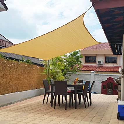 Photo 1 of Artpuch 10' x 13' Shade Sails 185GSM Rectangle Shade Sail UV Block for Patio Garden Outdoor Facility
