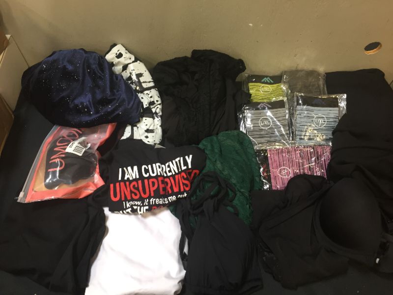 Photo 1 of box lot misc clothing items various sizes