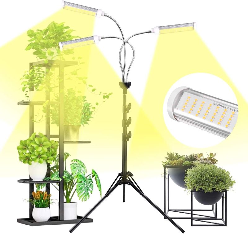 Photo 1 of Plant Grow Light for Indoor Plants Full Spectrum with Timer for Your Indoor Garden, 150W Auto On/Off Timing Function Led Grow Light, Tripod Stand Adjustable for Succulent Seedling Vegetables