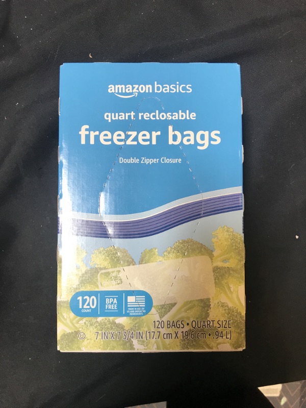 Photo 2 of Amazon Basics Freezer Quart Bags, 120 Count (Previously Solimo)