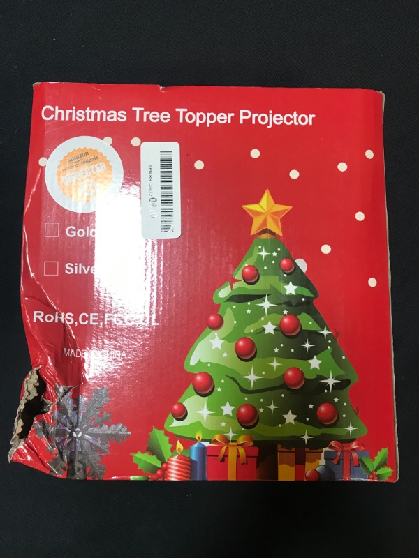 Photo 1 of Christmas Tree Topper Star Christmas Tree Topper Lighted with LED Magic 5 Dynamic Patterns Rotating Projector and Switch, 3D Glitter Hollow Gold Xmas Tree Topper for Christmas Tree Decorations (GOLD)