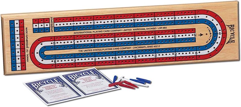 Photo 1 of Bicycle 3-Track Color Coded Wooden Cribbage Board Games
