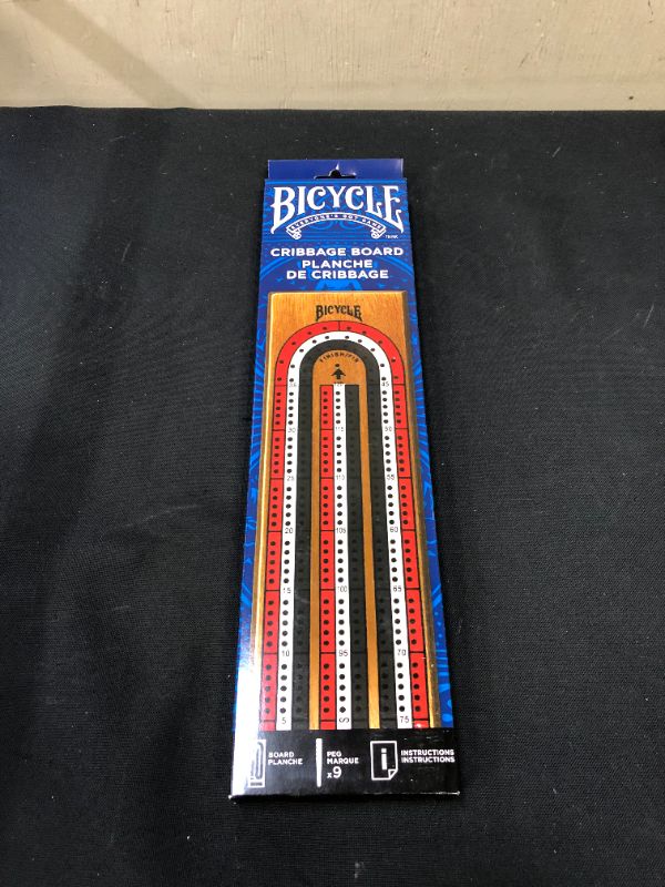 Photo 2 of Bicycle 3-Track Color Coded Wooden Cribbage Board Games
