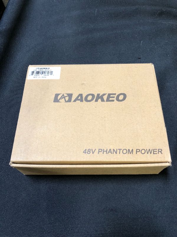 Photo 2 of Aokeo 48V Phantom Power Supply Powered by USB Plug in, Included with 8 feet USB Cable, Bonus + XLR 3 Pin Microphone Cable for Any Condenser Microphone Music Recording Equipment
