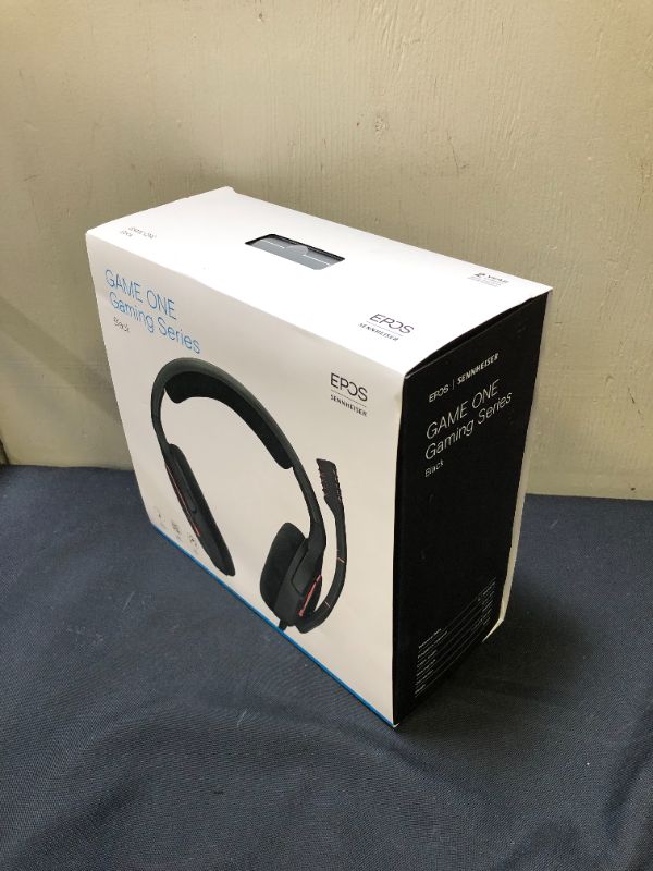 Photo 2 of EPOS I Sennheiser GAME ONE Gaming Headset, Open Acoustic, Noise-canceling mic, Flip-To-Mute, XXL plush velvet ear pads, compatible with PC, Mac, Xbox One, PS4, Nintendo Switch, and Smartphone - Black.
