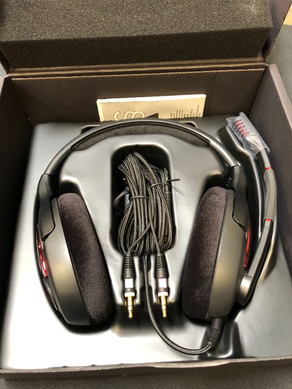 Photo 3 of EPOS I Sennheiser GAME ONE Gaming Headset, Open Acoustic, Noise-canceling mic, Flip-To-Mute, XXL plush velvet ear pads, compatible with PC, Mac, Xbox One, PS4, Nintendo Switch, and Smartphone - Black.
