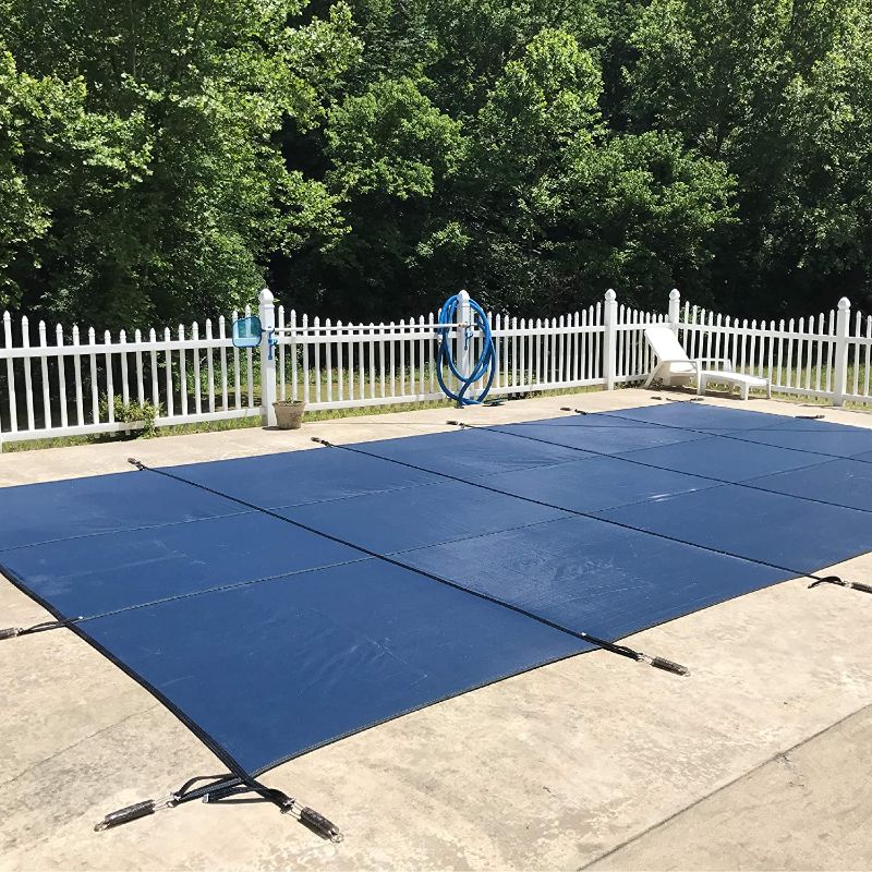 Photo 1 of WaterWarden Inground Pool Safety Cover, Fits 20’ x 30’, Blue Mesh – Easy Installation, Triple Stitched for Max Strength