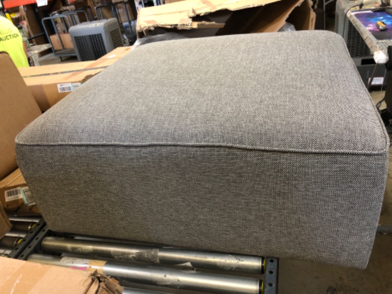 Photo 1 of Amazon Brand – Rivet Audrey Modern Ottoman, 39IN width, Grey Storm