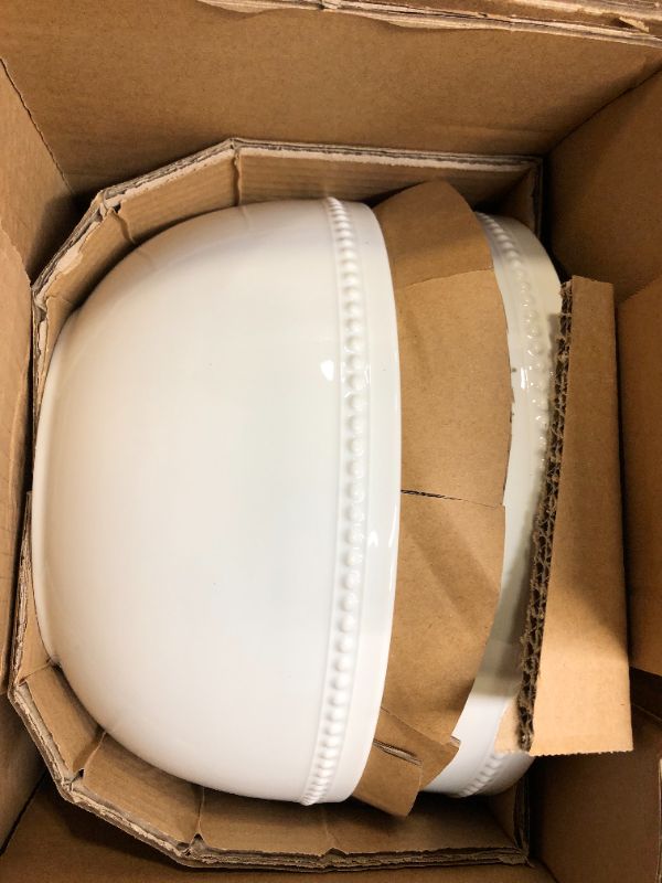 Photo 2 of 128oz Ceramic Beaded Serving Bowl White - 2 Pack
