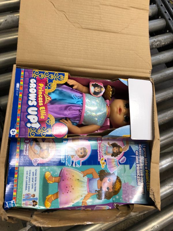 Photo 2 of Baby Alive Princess Ellie Grows Up! Brown Hair Doll, Interactive Baby Doll with Accessories, Talking Baby Dolls, Toys for 3 Year Old Girls and Boys and Up, 18-Inch, PACKAGE DAMAGE
