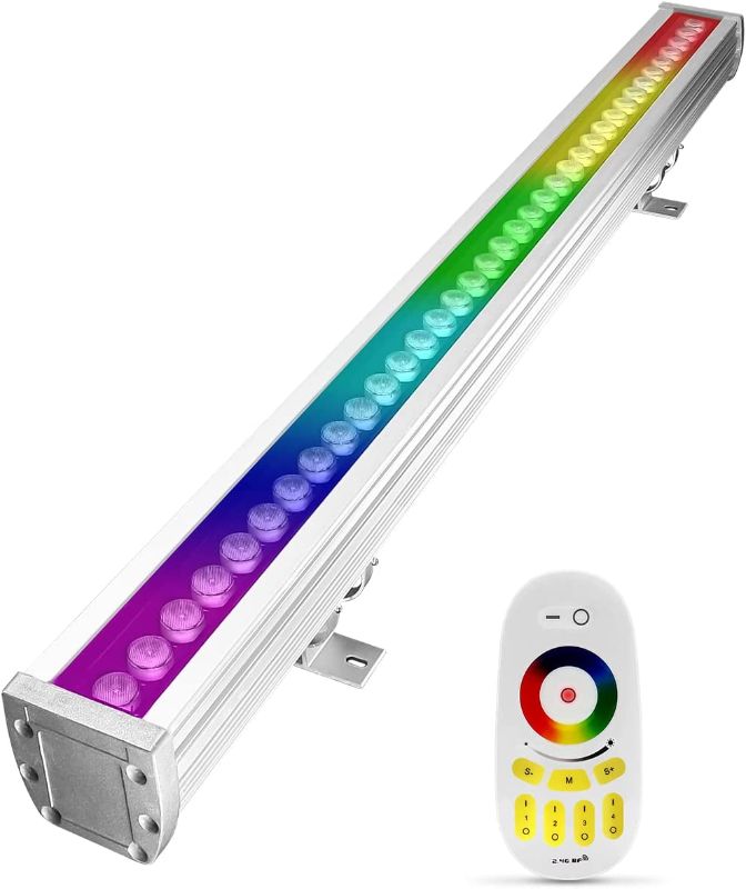 Photo 1 of 108W RGBW LED Wall Washer Light with 2.4G Wireless Remote Controller, 40“ inch Dimmable Color Changing 110V-120V RGB LED Strip Light Bar for Outdoor/Indoor Lighting Projects, Landmark, Building
