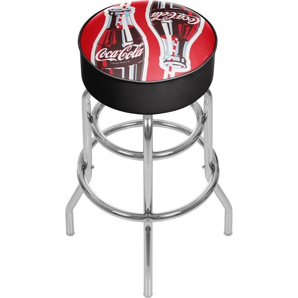 Photo 1 of Coke Swivel Bar Stool - Coca-Cola Twin Bottles with Straw Bottle Art
