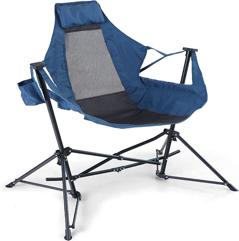 Photo 1 of ALPHA CAMP Hammock Camping Chair Folding Rocking Chair with Cup Drink Holder Steel Heavy Duty Portable Chair with High Back Outdoor Oversized Chair for Lawn,Backyard,Picnic,Capacity-350lbs
