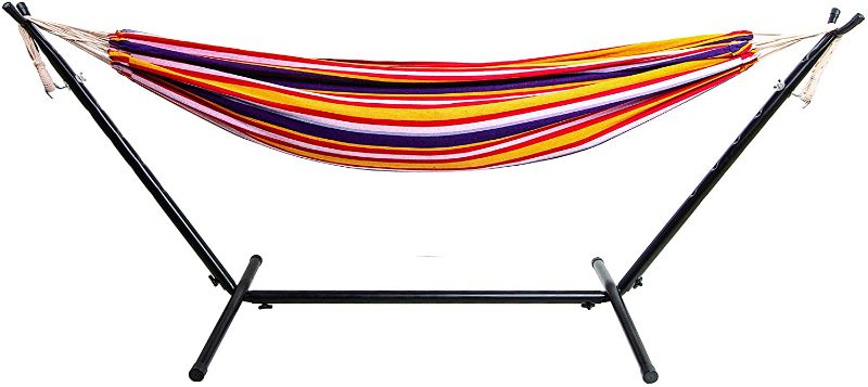 Photo 1 of BalanceFrom Double Hammock with Space Saving Steel Stand and Portable Carrying Case, 450-Pound Capacity
