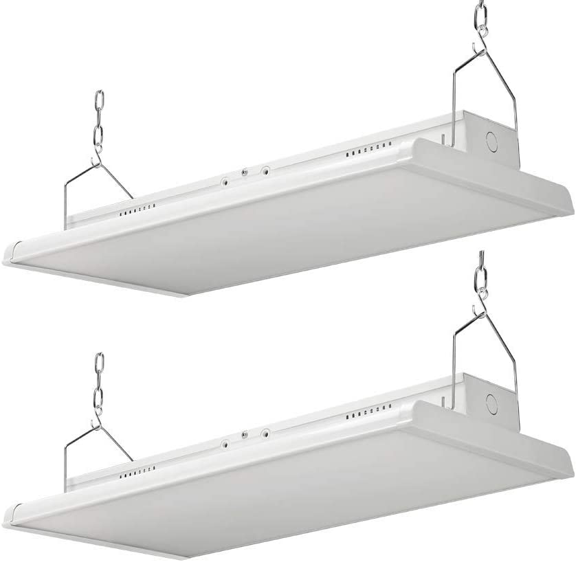 Photo 1 of Konlite 2 Pack 4FT Linear LED Bay Ceiling Light 225W 30600 lumens 1-10V dimmable 5000K Color UL and DLC Listed Industrial LED Warehouse and Aisle Lighting Compares to 6-8 Lamp Fluorescent T5 Fixture
