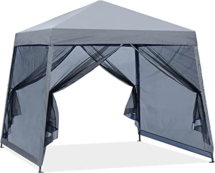 Photo 1 of ABCCANOPY Stable Pop up Outdoor Canopy Tent with Netting Wall, Gray

