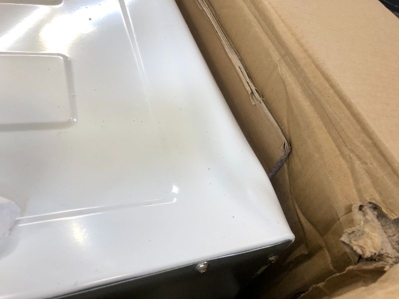 Photo 4 of 3.5 cu. ft. Capacity White Electric Dryer, UNIT ONLY  MAJOR DENTS 