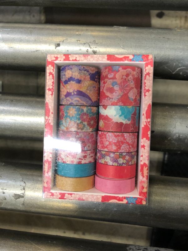 Photo 2 of 12 Rolls Washi Tape Set, Cute Masking Washi Tape, Japanese Decorative Crafts Tapes for Bullet Journaling Planner DIY Gift Wrapping (Red)
