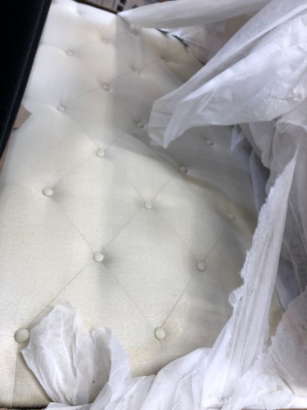 Photo 1 of Home Life Premiere Classics Cloth Light Beige Cream Linen  BOX 1 OF 2 REQUIRES OTHER BOX FOR COMPLETE ASSEMBLY. THIS BOX CONTRAINS HEADBOARD 51" Tall Headboard Platform Bed with Slats FULL 