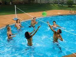 Photo 1 of Poolmaster Across Pool Volleyball Set (Net, Ball, Bases)