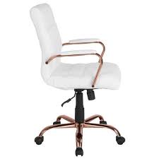 Photo 1 of Flash Furniture White Leather/Rose Gold Frame Office/Desk Chair