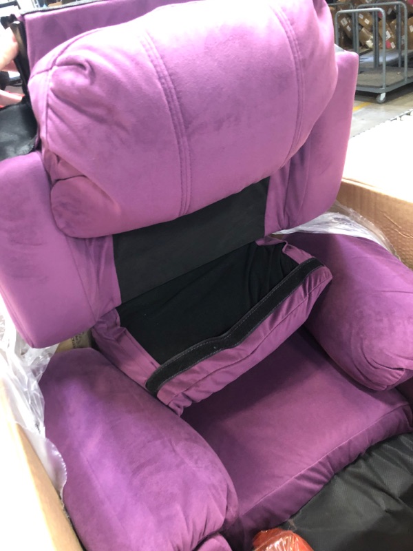 Photo 5 of Flash Furniture Deluxe Padded Contemporary Purple Microfiber Kids Recliner