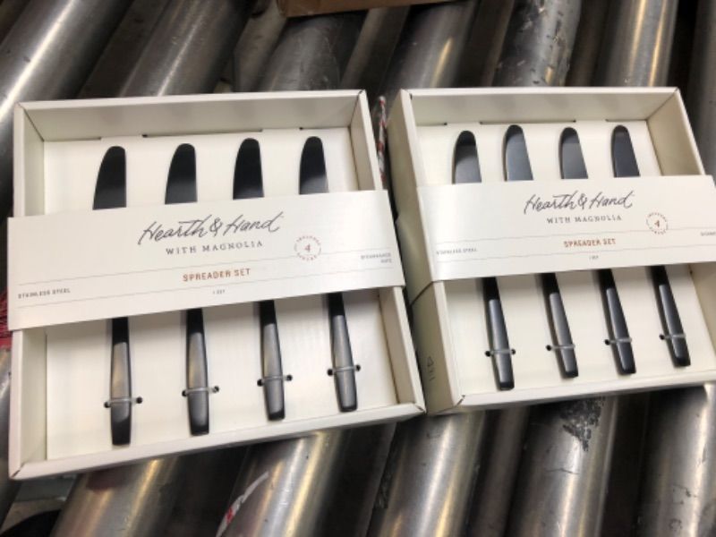 Photo 2 of 4pc Matte Finish Mini Spreader Knife Set Black - Hearth & Hand™ with Magnolia - BOX OF 2 SETS 