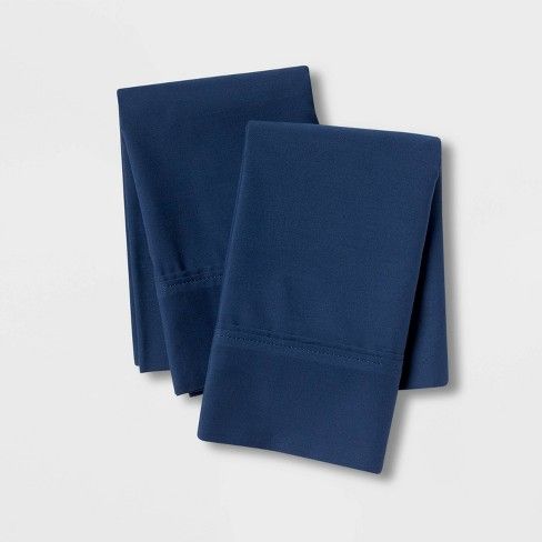 Photo 1 of 300 Thread Count Ultra Soft Pillowcase Set - Threshold™ -- STANDARD -- DARK BLUE -- 2 SETS OF PILLOW CASES 
