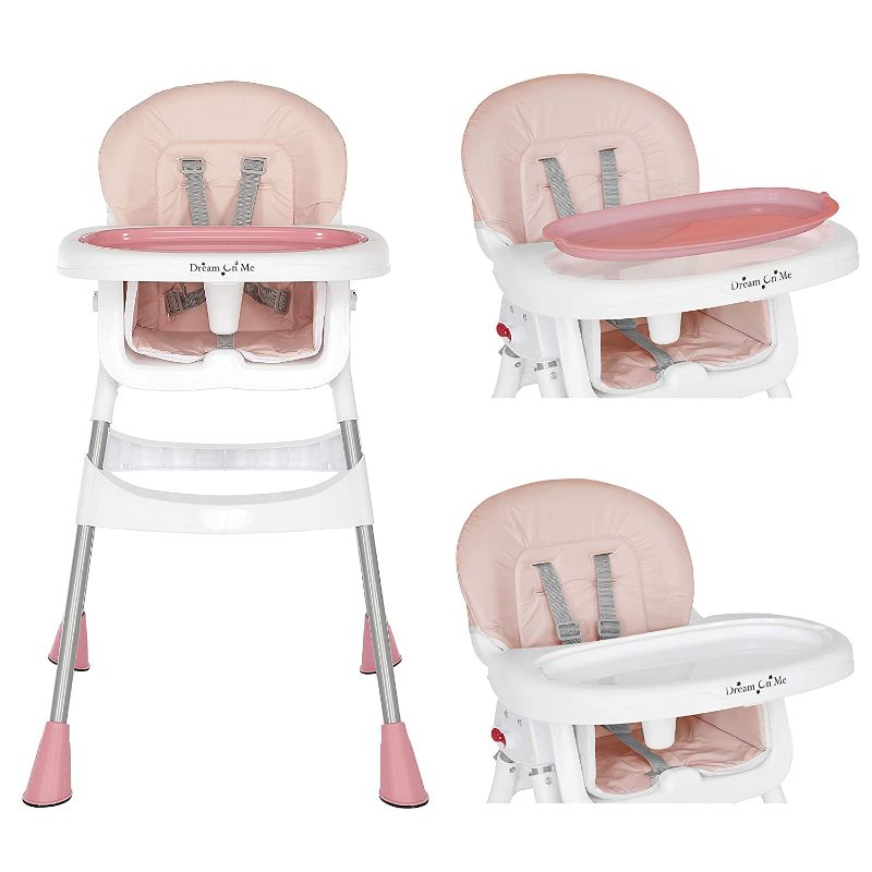 Photo 1 of Dream On Me Portable 2-In-1 Tabletalk High Chair |Convertible |Compact High Chair |Light Weight Portable Highchair, Pink (244-PNK)
