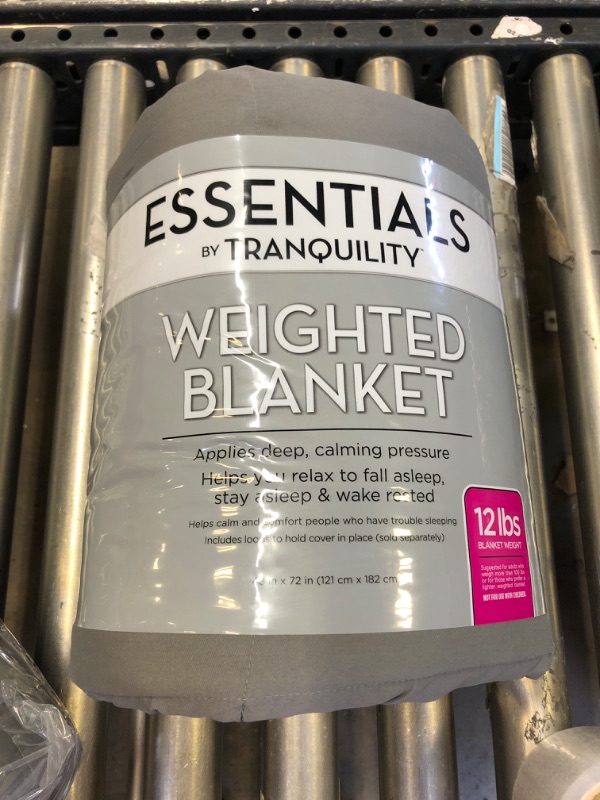 Photo 2 of 48"x72" Essentials Weighted Blanket Gray - Tranquility

