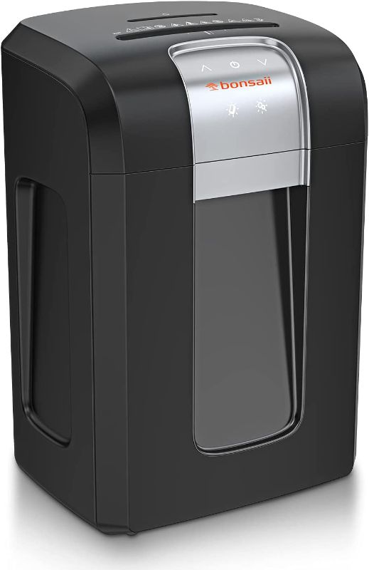 Photo 1 of bonsaii Office Paper Shredder Heavy Duty, 240-Minute Cross-Cut Shredder Also Shred CDs/Credit Card, 18 Sheet Shredder with Jam Proof System, 7.9 Gallons Pullout Wastebasket & 4 Casters, Black (3S30)
