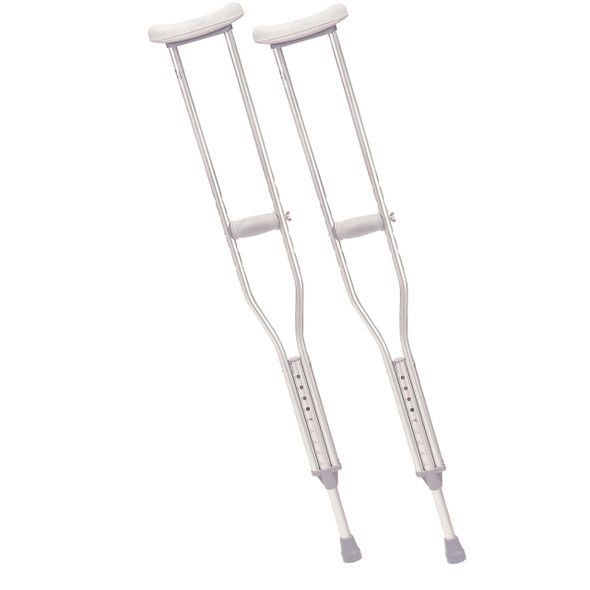 Photo 1 of 7100180 Patterson Medical Aluminum Underarm Crutches Tall Pr
