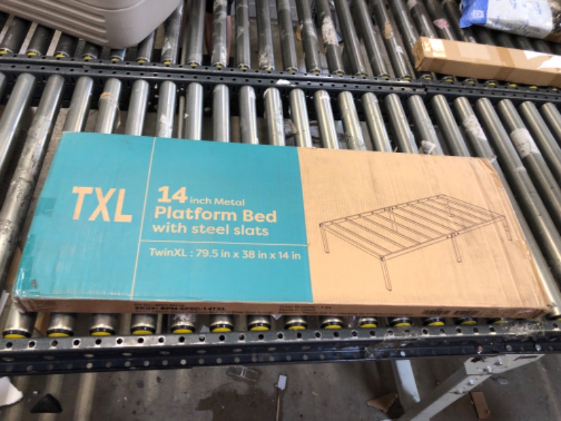 Photo 2 of Best Price -Mattress 14 Inch Metal Platform Bed, Heavy Duty Steel Slats, No Box Spring Needed, Easy Assembly, Black, Twin XL **PREVIOUSLY OPENED, MAY BE MISSING SOME HARDWARE** 

