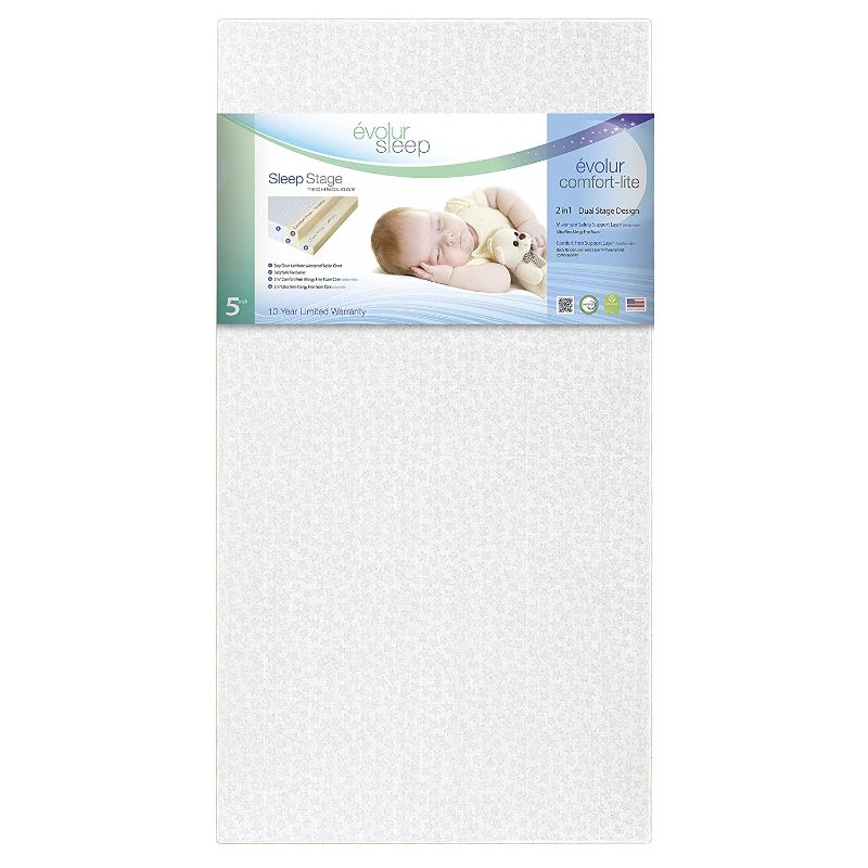 Photo 1 of Evolur Sleep Dual Stage Comfort-Lite 5” Foam Mattress, Greenguard Gold Certified, Silver Star
