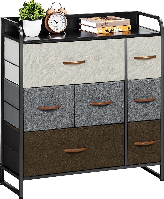 Photo 1 of YITAHOME Dresser with 7 Drawers Storease Series, Tall Dresser with Wood Top, 3-Tier Dresser Changeable Fabric Dresser Organizer Unit for Bedroom/Living Room/Closets?