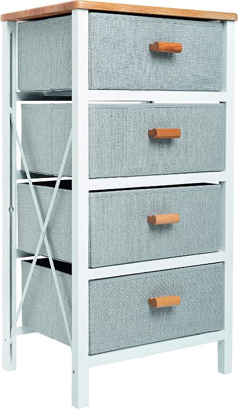 Photo 1 of Zenacasa Drawers Organizer Storage, Dresser White - Small Dresser 4 Storage Organization Drawers - Wood Dresser, No Assembly Needed, Clothes Storage - Dresser for Room Organization,Bedroom Storage
