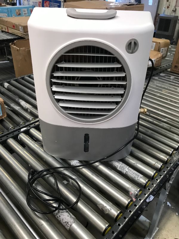 Photo 2 of - missing 1 wheel - HESSAIRE MC18M Portable Evaporative Cooler – Color May Vary, 1300 CFM, Cools 500 Square Feet , White
