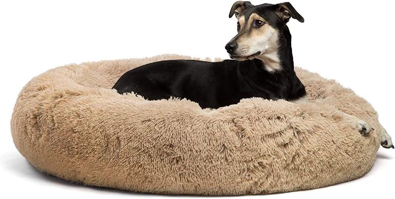 Photo 1 of Best Friends by Sheri The Original Calming Donut Cat and Dog Bed in Lux Fur, Machine Washable, High Bolster, Size LARGE
