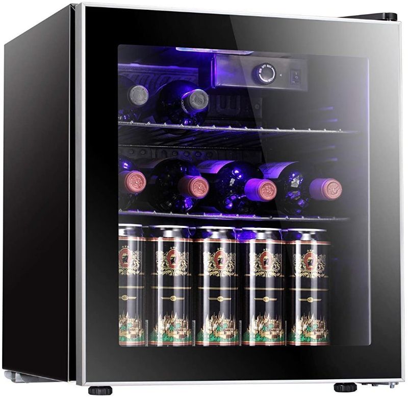 Photo 1 of Antarctic Star 1.6cu.ft Wine Cooler/Cabinet Beverage Refrigerator Small Mini Red & White Wine Cellar Beer Soda Clear Front Glass Door Counter Top Bar Fridge Quiet Operation Compressor Adjust Temperature Freestanding Black
