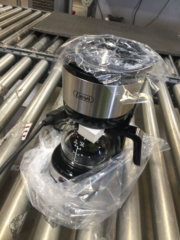 Photo 1 of Gevi 4-Cup Coffee Maker with Auto-Shut Off, Small Drip Coffeemaker Compact Coffee Pot Brewer Machine with Cone Filter, Glass Carafe and Hot Plate, Stainless Steel Finish

