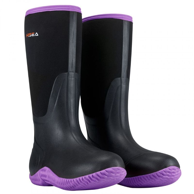 Photo 1 of AquaX Women's Rubber Rain Boots -- purple -- size 6 
